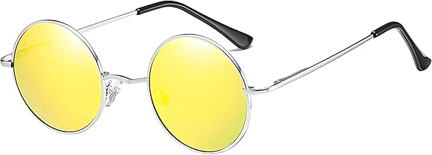 Retro Polarized Sunglasses for Men Women Round Sunglasses Vintage Style Lennon Sunglasses Golf Fishing Driving UV400