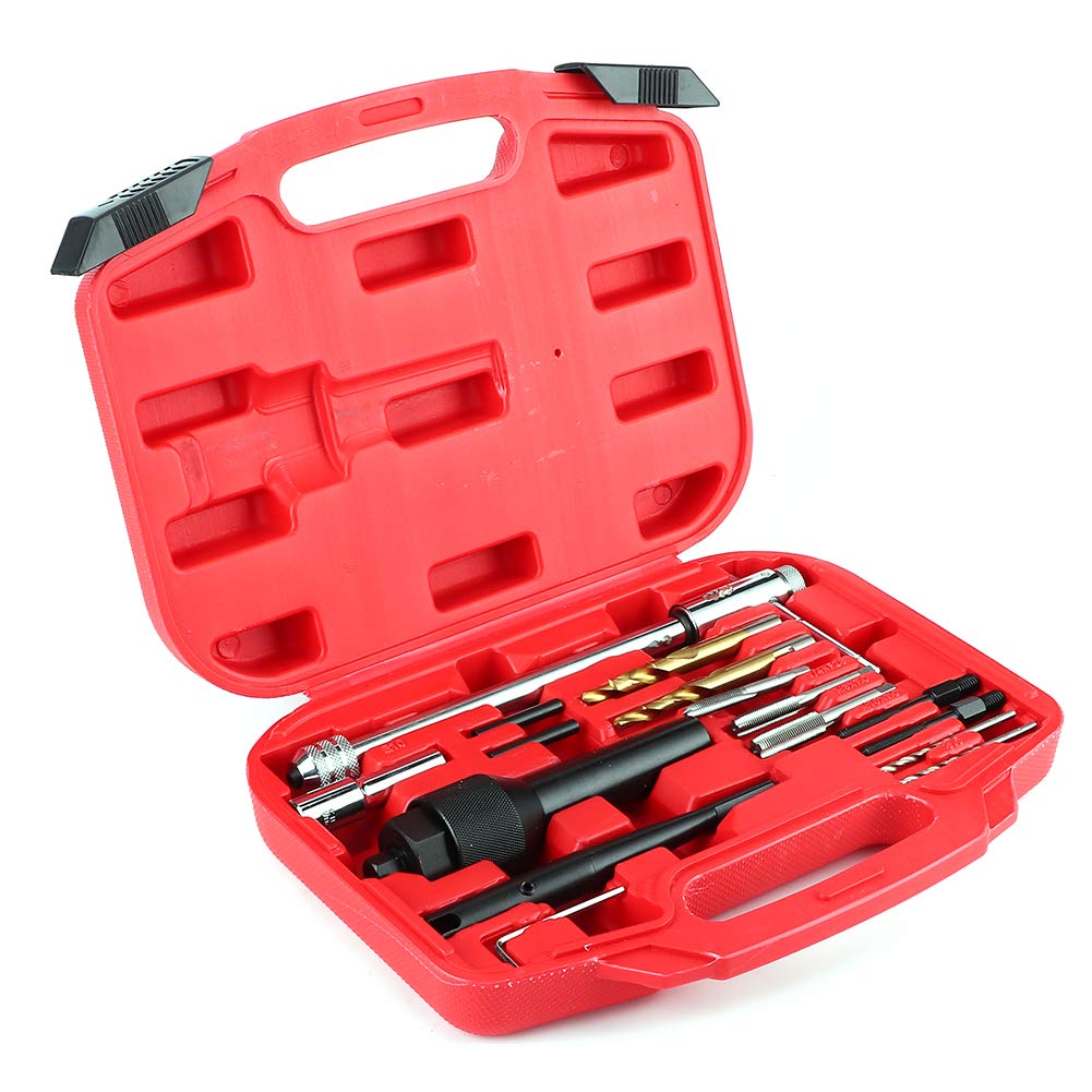 Uszkodzony Zestaw do Usuwania Wtyczki Glow, Przenośne Narzędzie do Usuwania 16PCS dla Głowic Cylindrów, Zawiera Adaptery, wiertarkę, Pudełko, Wykonane ze Stali, Ergonomiczne
