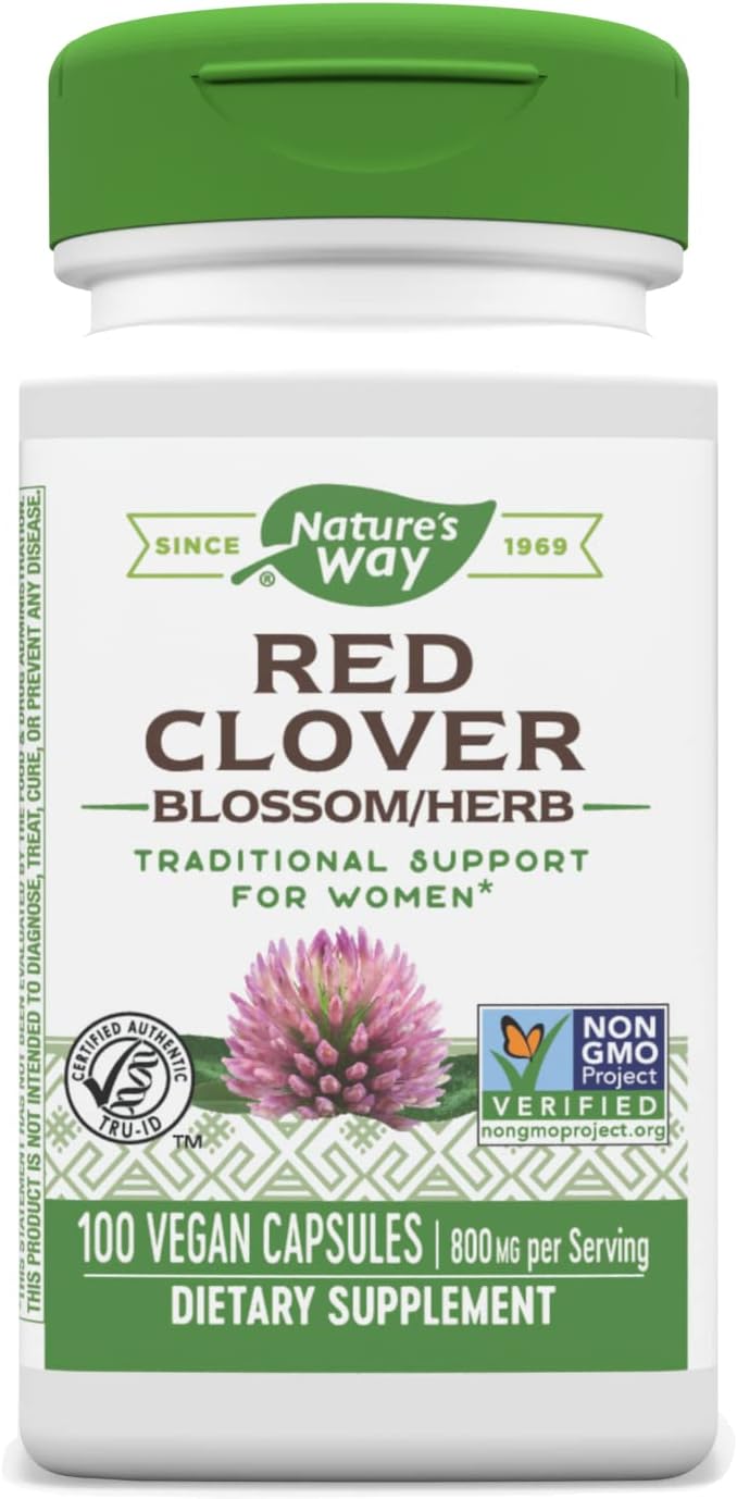 Natures Way Red Clover Blossom, 400mg 100 Capsules