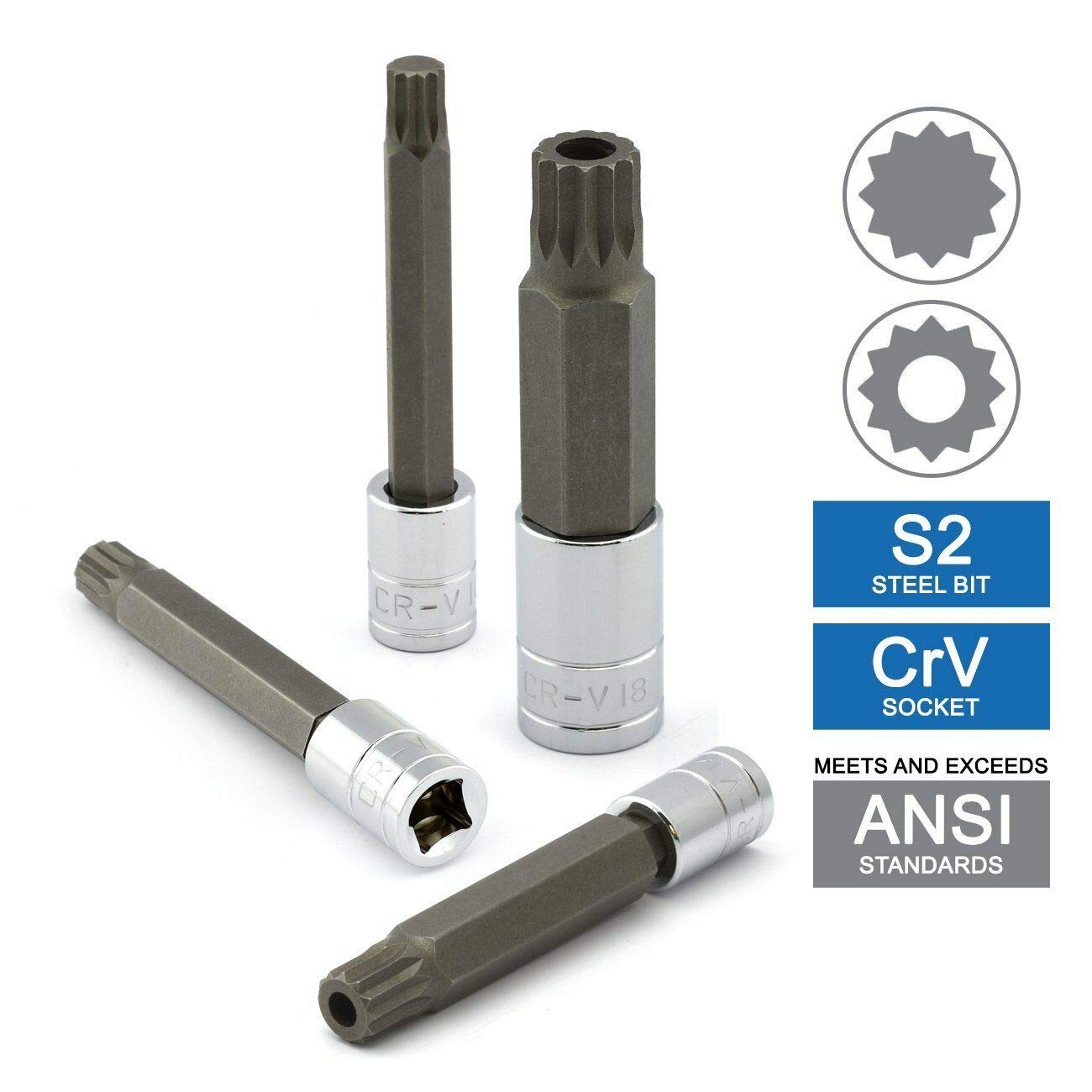 カランビット　24 VCT 24pc Long Spline & Short Spline Bit Socket Set S2 STEEL