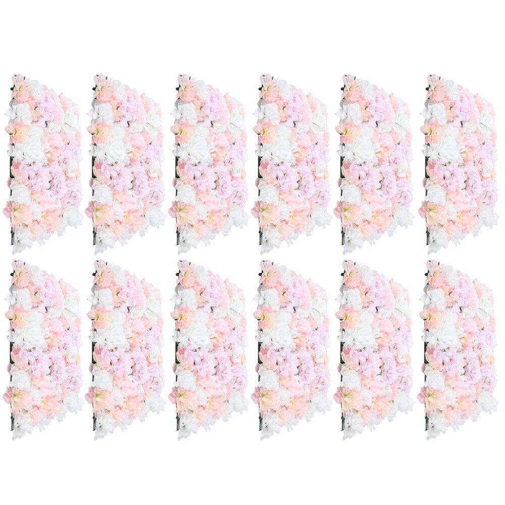 9/10/12/15/20x Künstliche Blumenwand Rosenwand 40x60cm, Romantische Rosenblumenwand Für Hochzeit Straße Hintergrund Farbwahl (Menge : 12 Stück,Farbe : Rosa)
