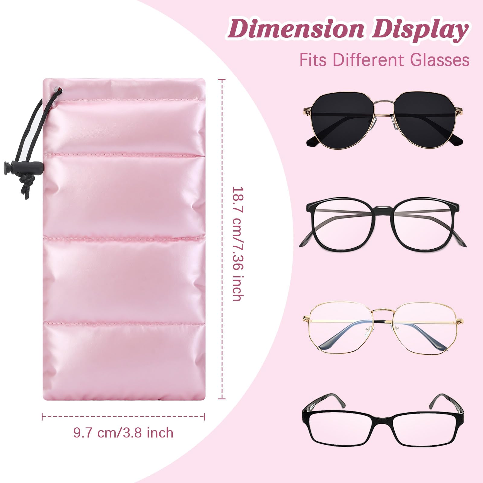 Custodia Occhiali Semirigida In Tessuto Oxford - 2 Pezzi, Portachiavi Incluso, Per Occhiali Da Sole E Lettura - Foto 11