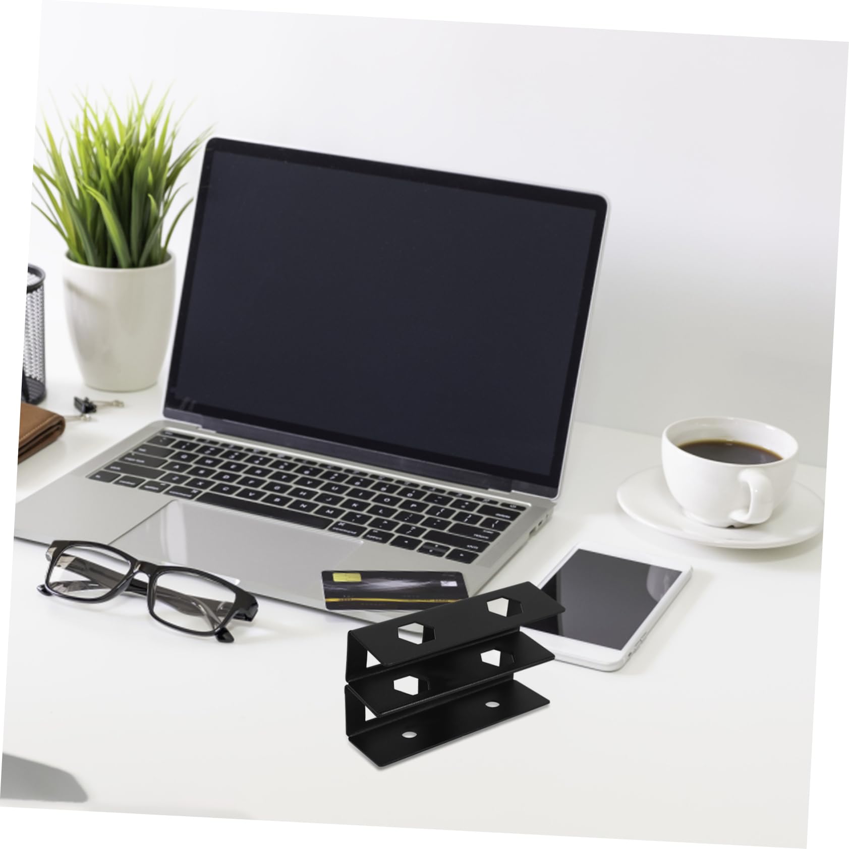 EXCEART 5ensembles Support Métallique Bureau pour Ordinateur Portable Support Double Facile à Installer pour Ordinateur Clavier Et Câbles Organisation Bureau