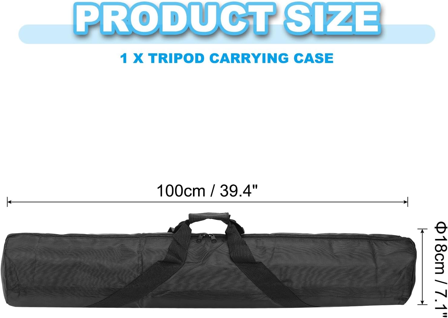 PATIKIL Tripod Carrying Case, 39.4" x 7.1" Heavy Duty Oxford Cloth Padded Tripod Bag with Handles for Light Stands Umbrellas Tripods Mic Speaker Stand, Black