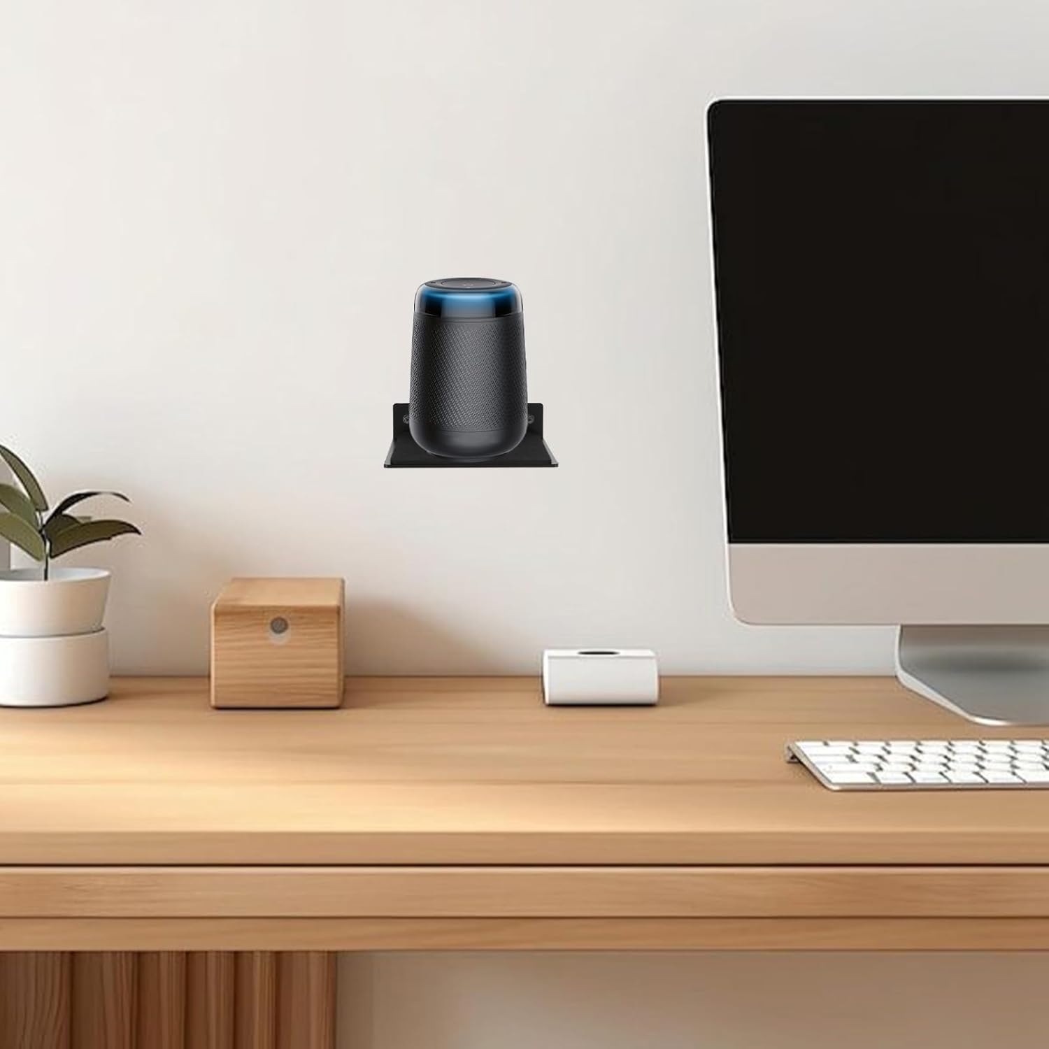 Yardwe Wall Speaker Stand Bracket Space Saving Wall Mounted Speaker Holder for Bedside Living for Home Audio Systems Efficient Storage