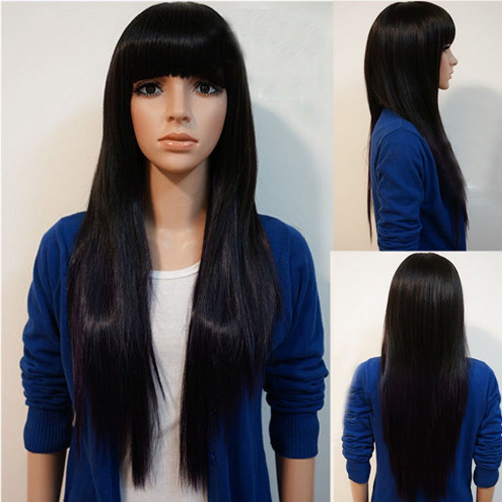 70 cm black wig