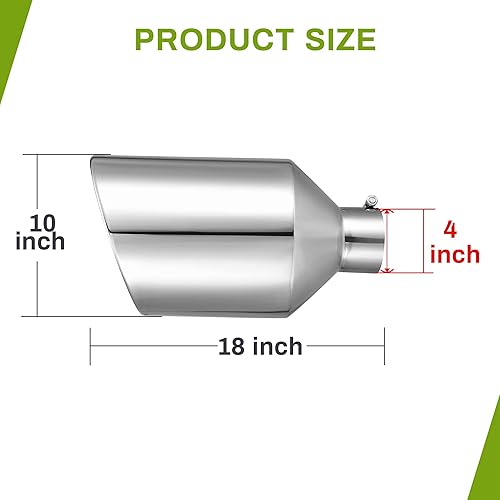 Miniatura 10 de AUTOSAVER88 Punta de escape de entrada de 5 pulgadas, entrada de 5 pulgadas, salida de 10 pulgadas, 15 pulgadas de largo, punta de escape diésel
