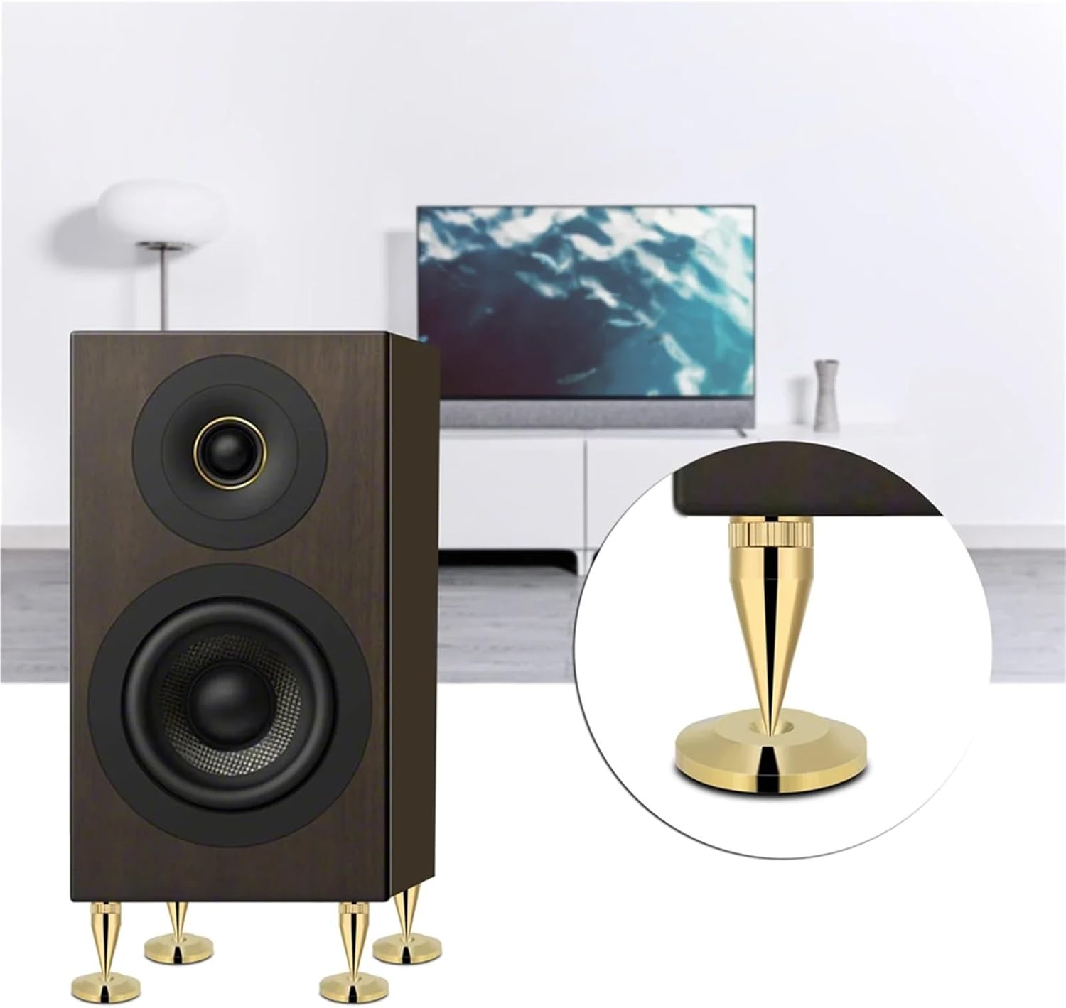 Speaker Spikes 8 Pcs 6 X 36MM Copper Speaker Spike Isolation Stand Base Pad Feet Mat