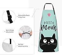 Vista 5 de Womens Apron with Pockets Adjustable Strap at Neck & Waist Ties for Cooking Baking BBQ Men Women