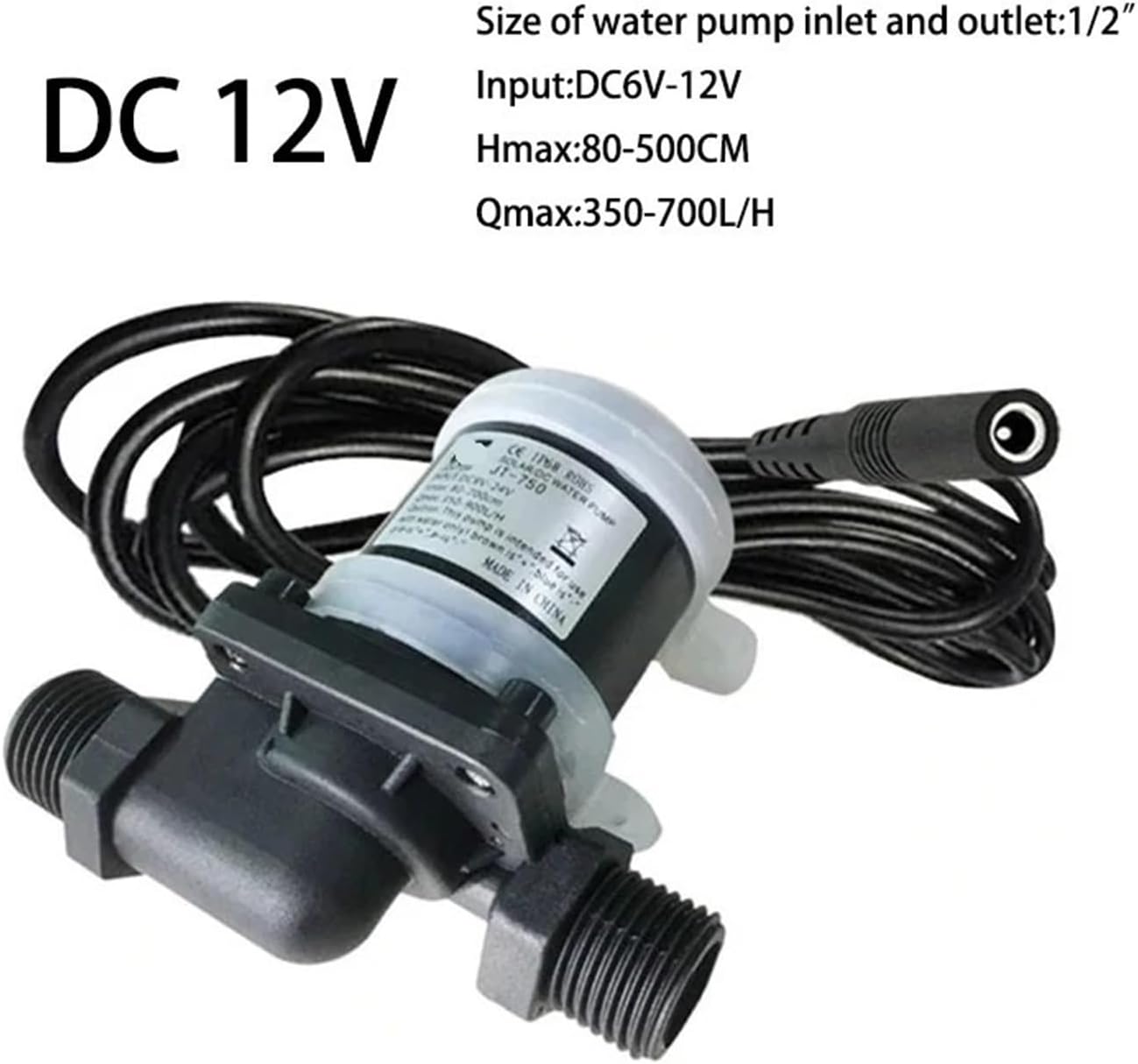 12V 24V DC brushless water pump silent 4 point thread solar water heater shower floor heating booster IP68 3A power adapter(DC 12V)