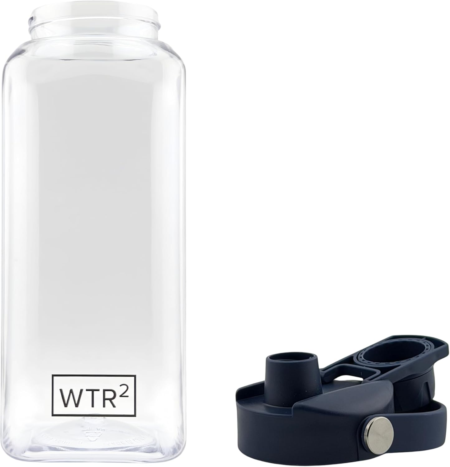 WTR² 32oz Square Water Bottle, Clear, Leakproof Lid, BPA/BPS-Free Tritan, Lightweight & Impact Resistant for Work, Gym & Everyday Use