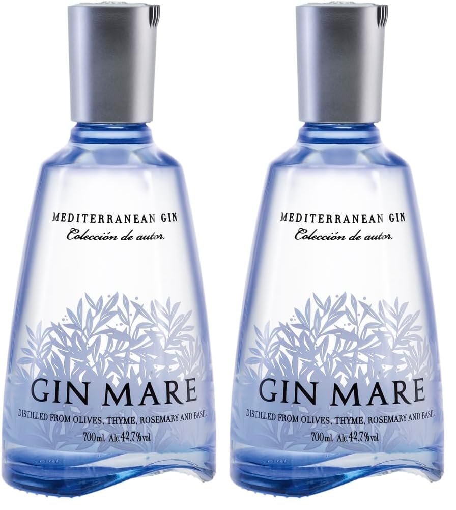 Gin Mare - Der mediterrane Gin - Premium Gin - Geschenkempfehlung- würzig-aromatisch inspiriert von der einzigartigen Geschmackswelt der Mittelmeerregion - 0.7L, 42.7% Vol (Packung mit 2)