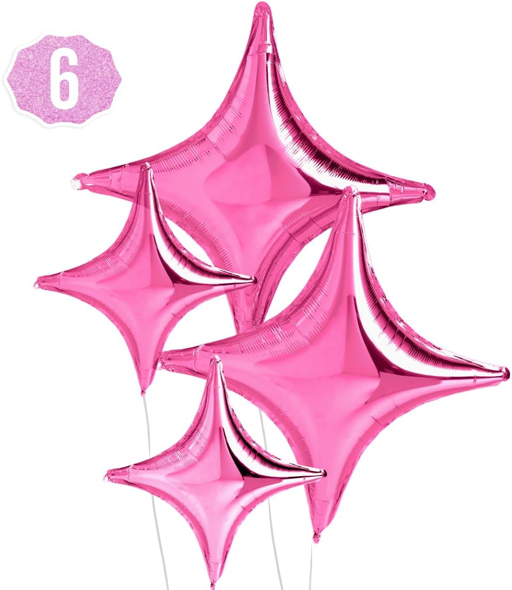 xo, Fetti Pink Sparkle Foil Birthday Balloon - 6 pc | Bday Party Decorations, Bachelorette, Graduation, Bachelorette, Wedding, Photo Booth