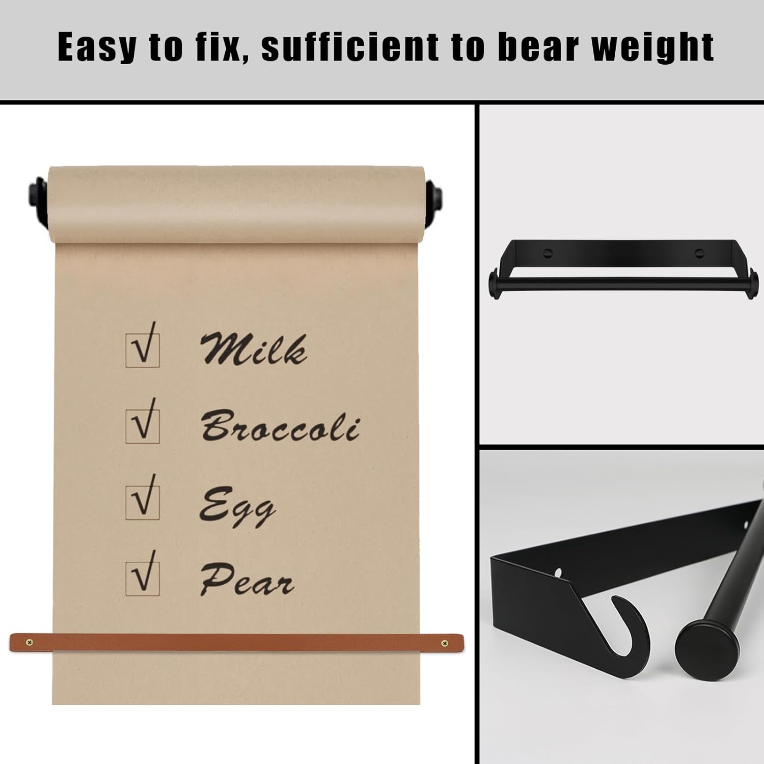 Paper Roll Holder- Wall-Mounted Paper Roll Dispenser 30-Meter Brown Butcher Paper Roll is Suitable for Memo Boards, Wall Decorations, to-Do Lists,DIY Drawings, Artworks, and Creativity