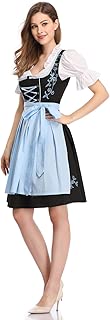 Clearlove Women German Dirndl Dress Costumes for Bavarian Oktoberfest Halloween Carnival
