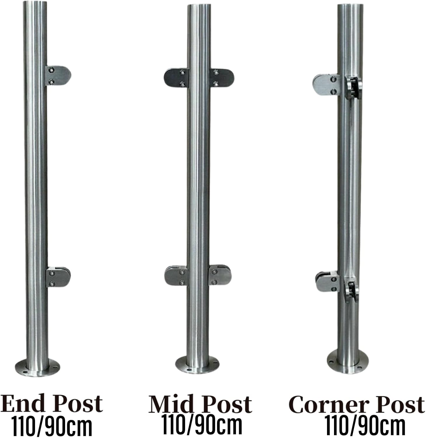 Fence Posts Balustrade Posts Stainless Steel 1100mm / 900mm High Staircase Posts with Clamps for,Mid Post 110cm