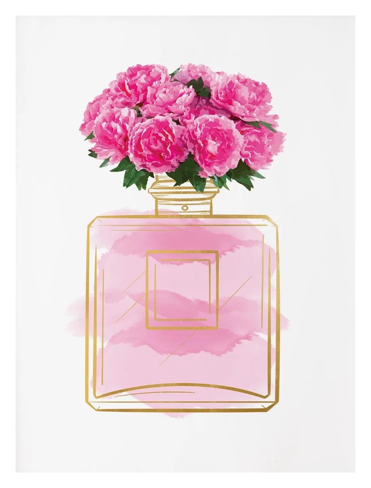 Xenite H Wall Art Canvas Prints Elegant Pink Perfume Bottle Posters Girly Apartment Fashion Prints Canvas Painting Wall Art Pictures Ome Bedroom Decor(,50X70cm)