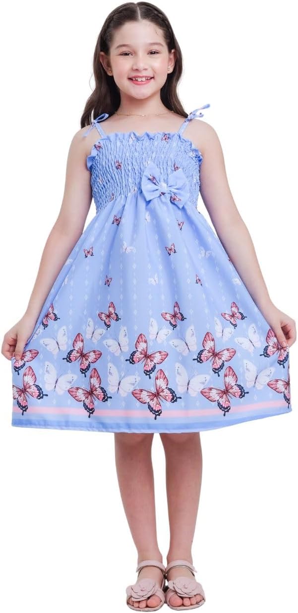Vestido infantil estampa de Borboletas modelo ciganinha