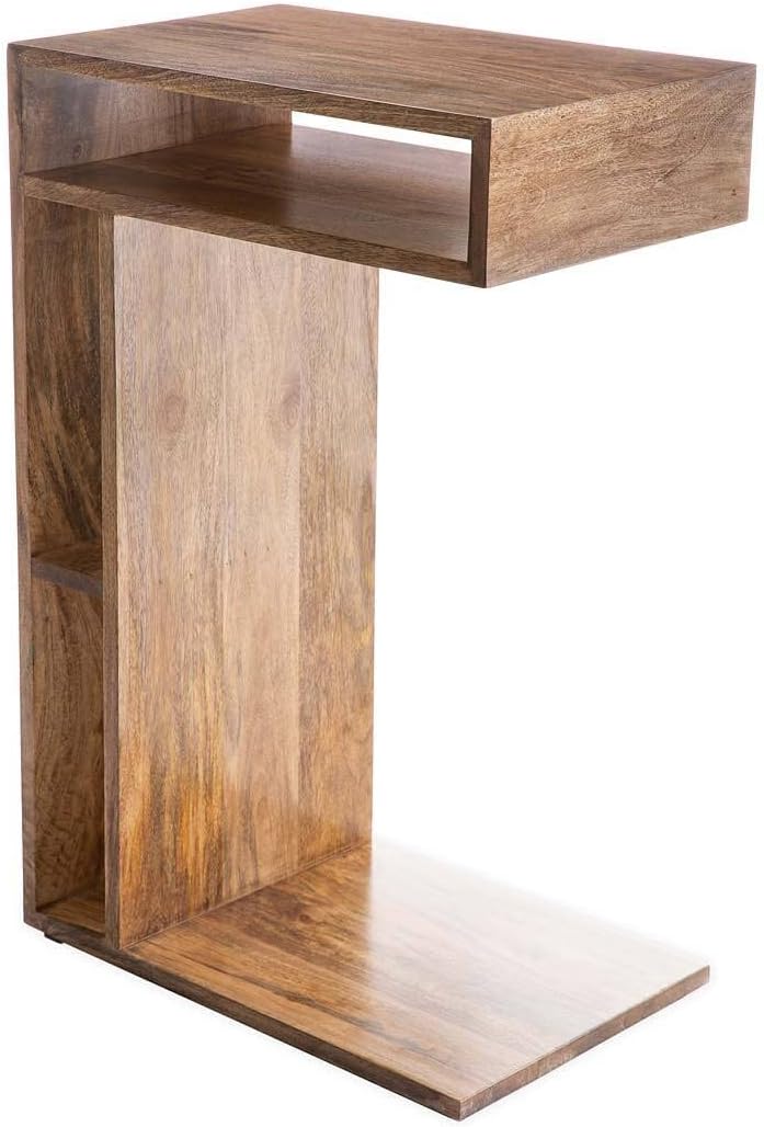 Vivaterra Mango Wood Sofa Slider End Table, 18" L x 12" W x