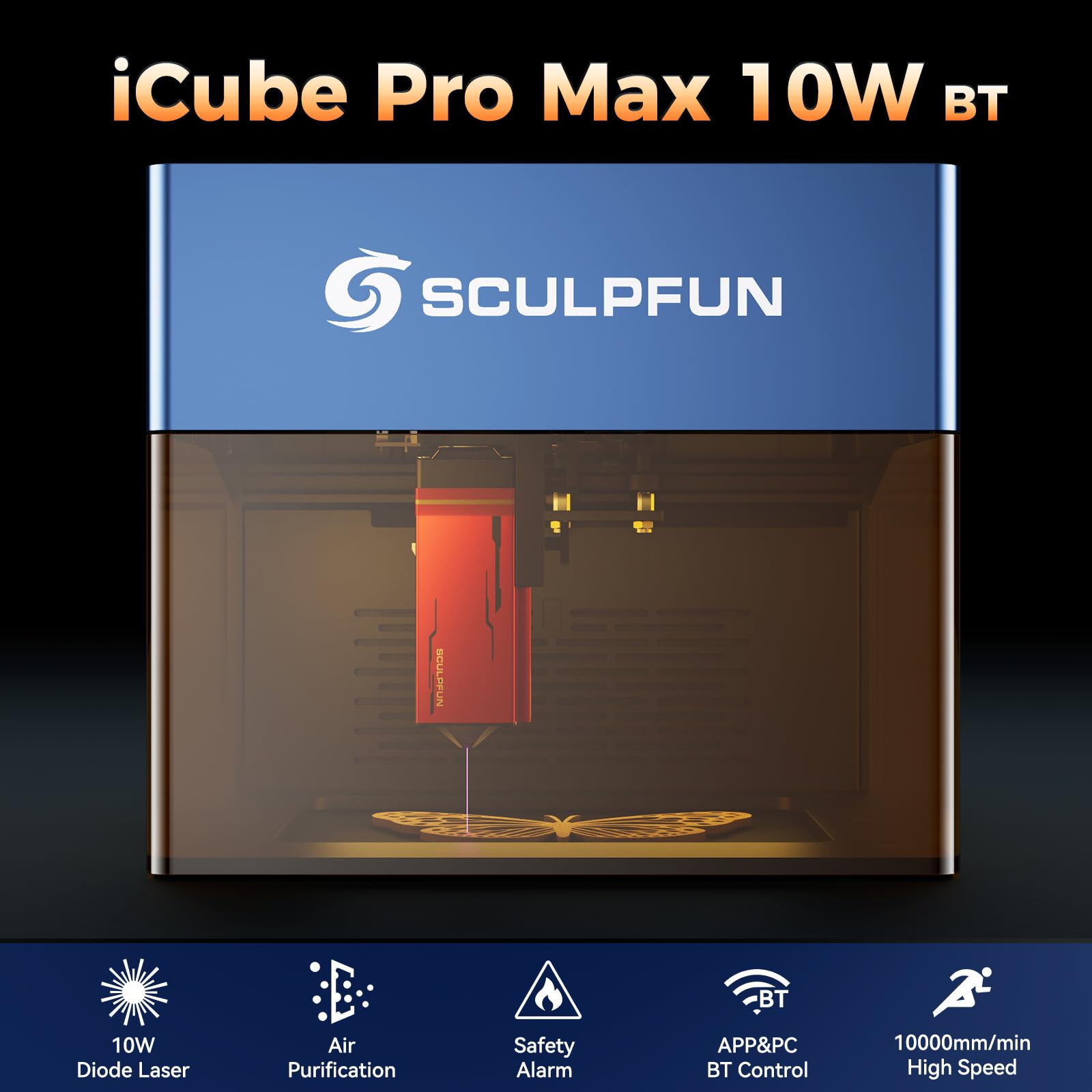 Amazon.com: SCULPFUN iCube Pro Max 10W Mini Laser Engraver, High