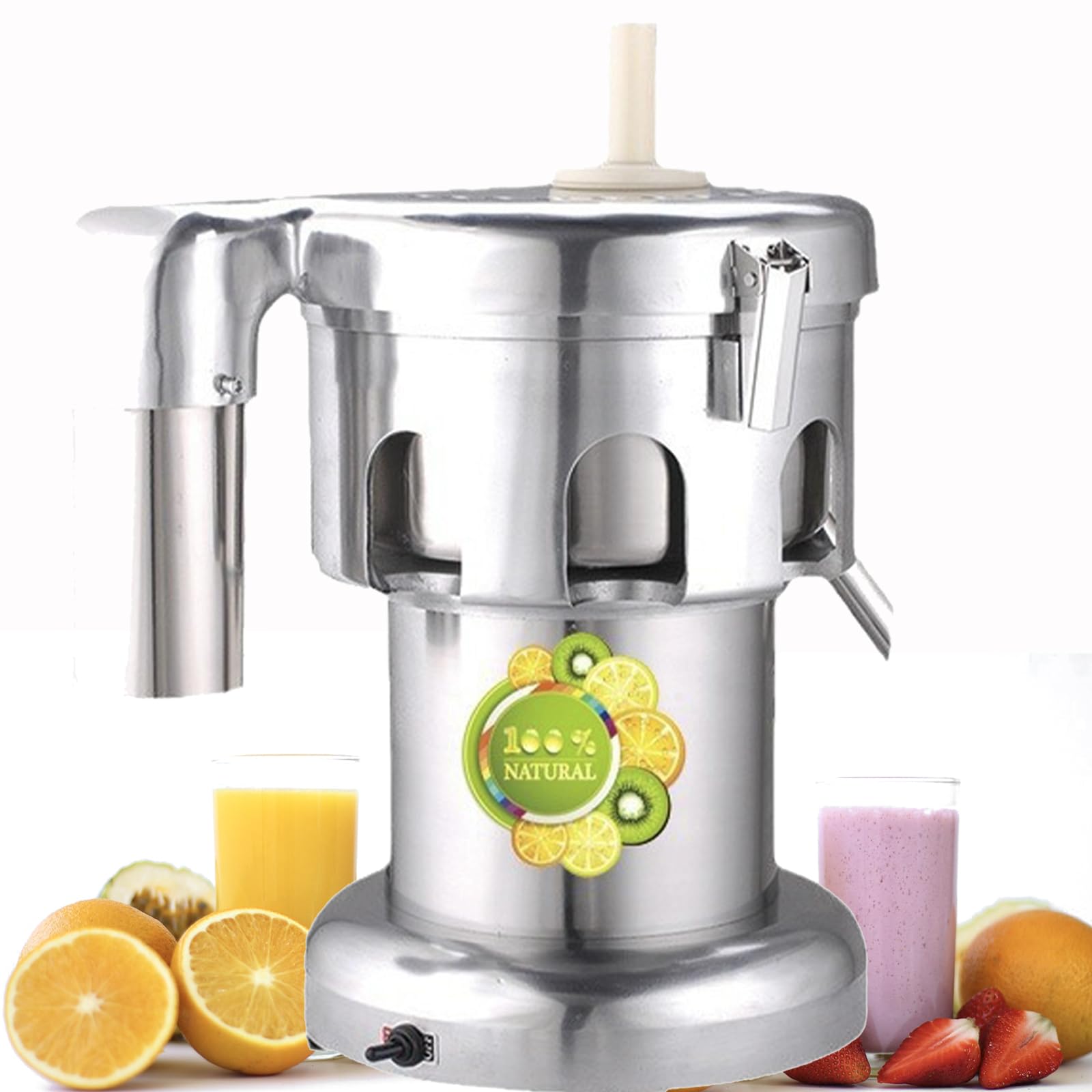 Electric Fruit Extractor, Commercial Easy Juicer Juice Extractor Machine, Stainless Steel Juice Maker, Centrifugal Vegetables Blender 2800r/min 370W for Restaurants