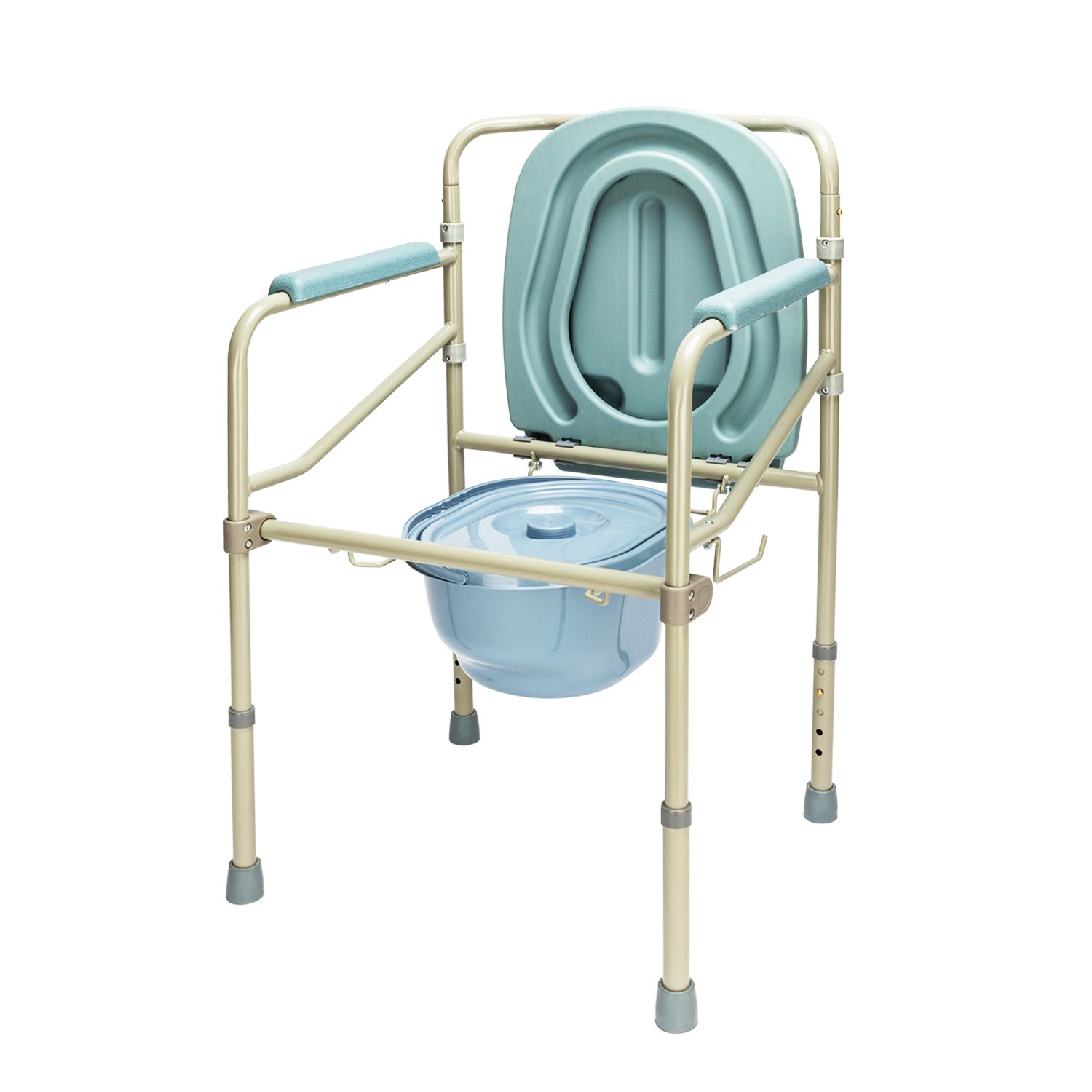 Mefeir Commode Toilet Potty Chair Steel 330LBS, FDA Medical Folding