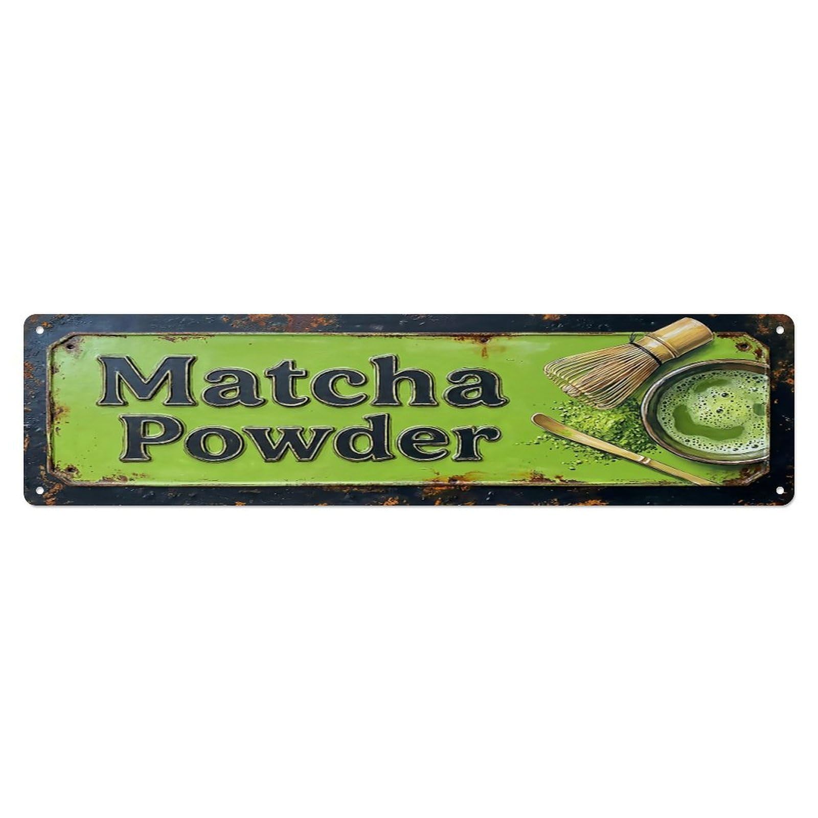 Vintage Matcha Powder Ceremonial Farmhouse Metal Tin Sign