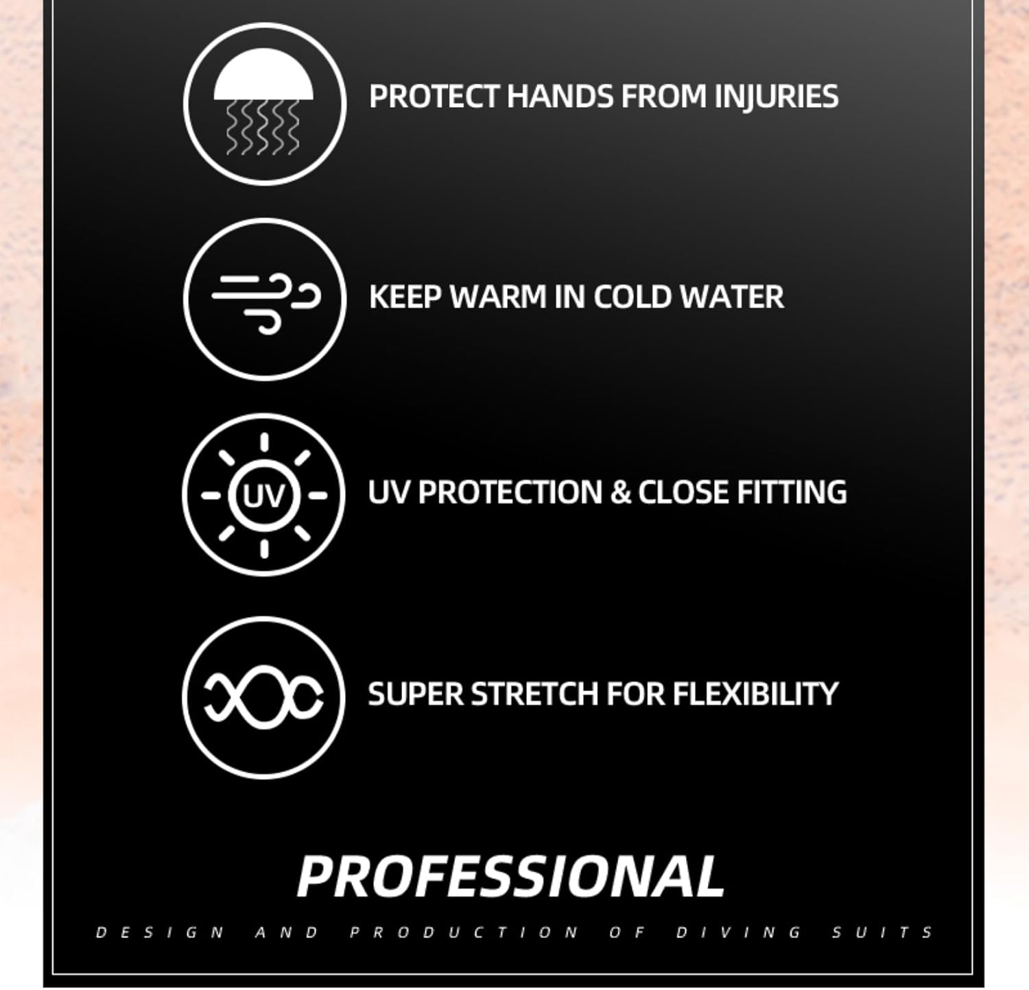 7mm Diving Gloves Thickened Neoprene Wetsuit Gloves High Elasticity 3-Finger Black Swimming Gloves Warm Non-Slip Winter Heated Gloves for Men Women Snorkeling Spearfish Underwater Hunting
