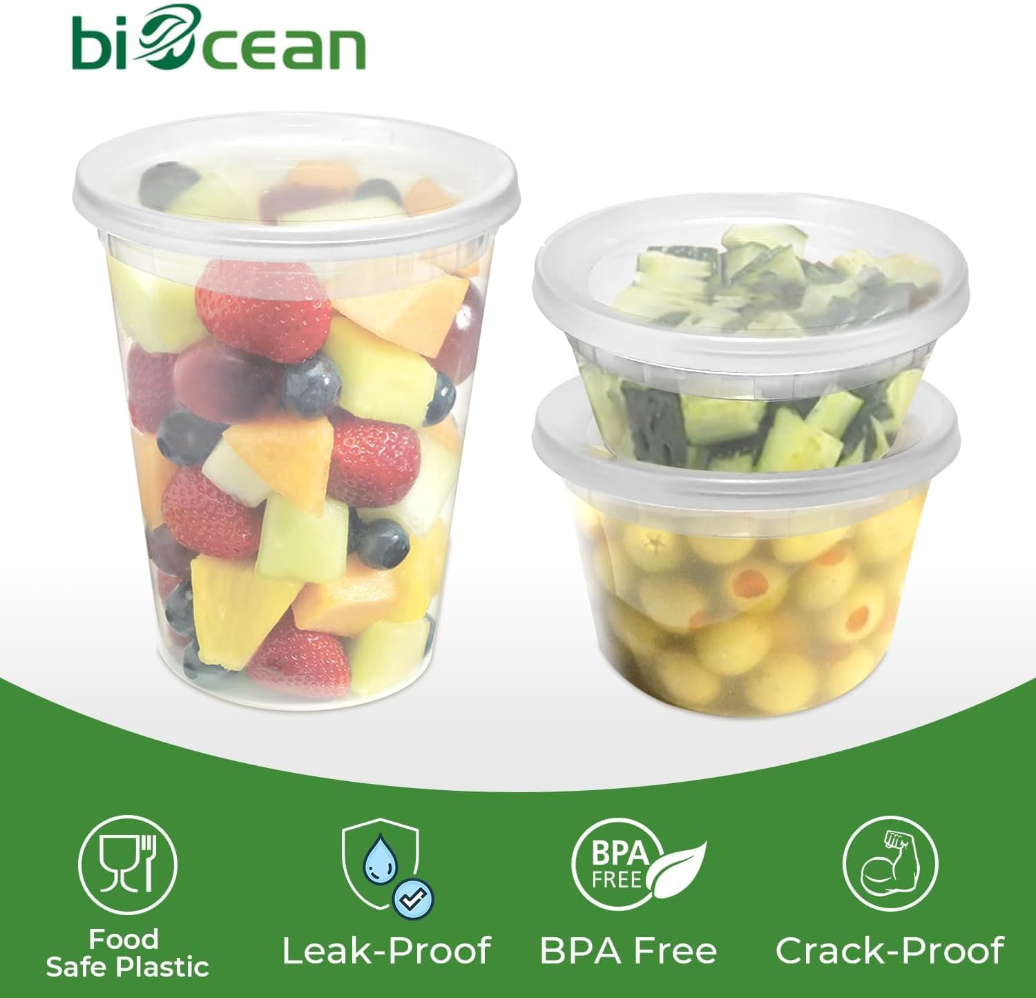 16 Oz Resuable Deli Containers with Lids 50 Set Plastic Food Storage Containers with Lids Airtight BPA-Free Soup Container Freezer Safe Leakproof for Meal Prep,Leftover Storage,Microwave