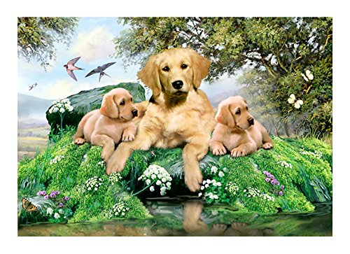 Medium Glasschneidebrett, Labrador Hunde und Welpen "Arbeitsflächenschutz Cover