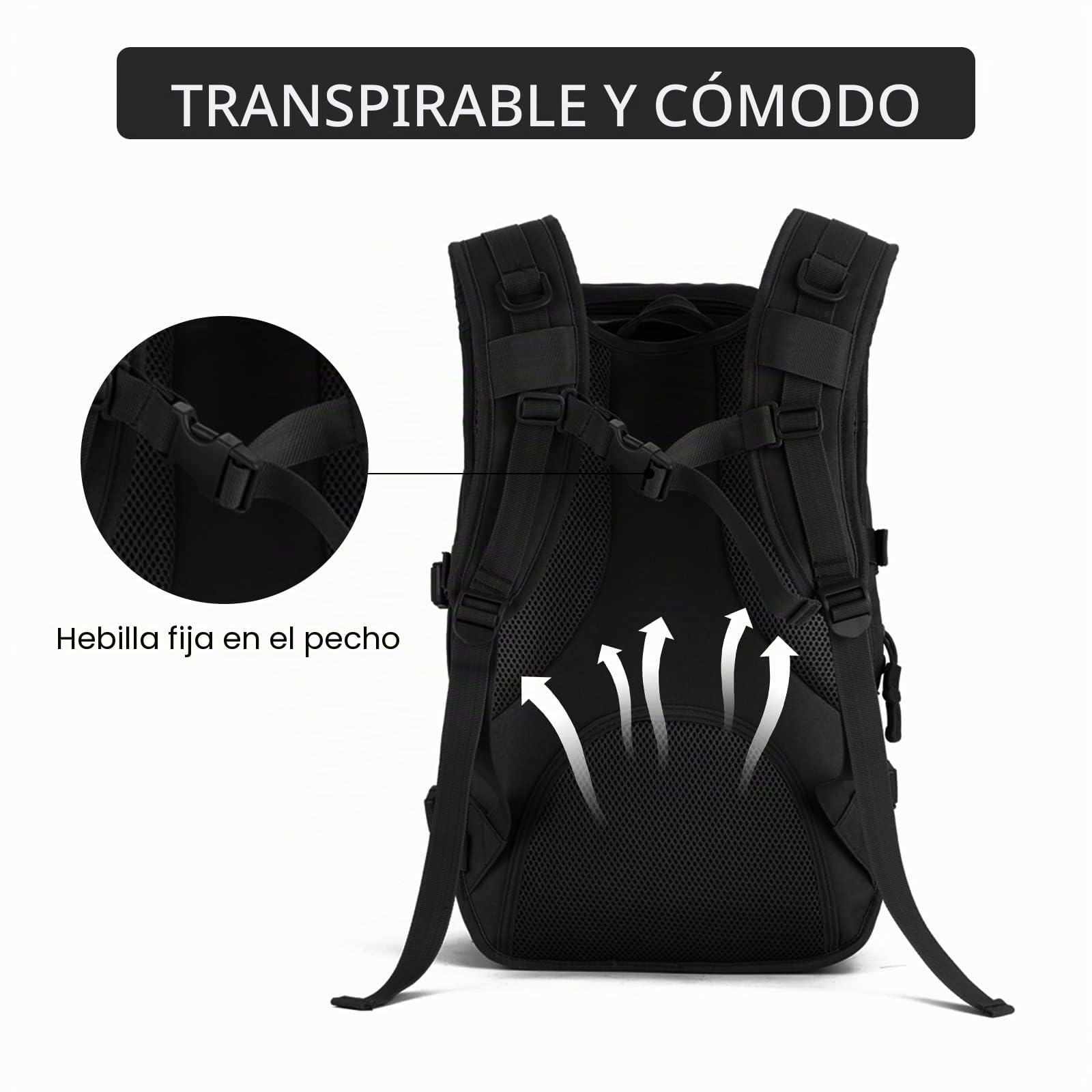 HUNTVP Mochila de Marcha Impermeable Estilo Militar Táctical Mochila de Asalto Gran Bolsa de 40L para Las Actividades Aire Libre Senderismo Caza Viajar