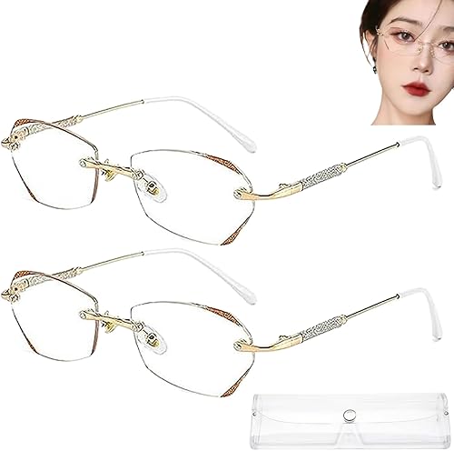 Miniatura 8 de Glassesify - Gafas de lectura para mujer, sin montura de diamante, antiluz azul, ligeras