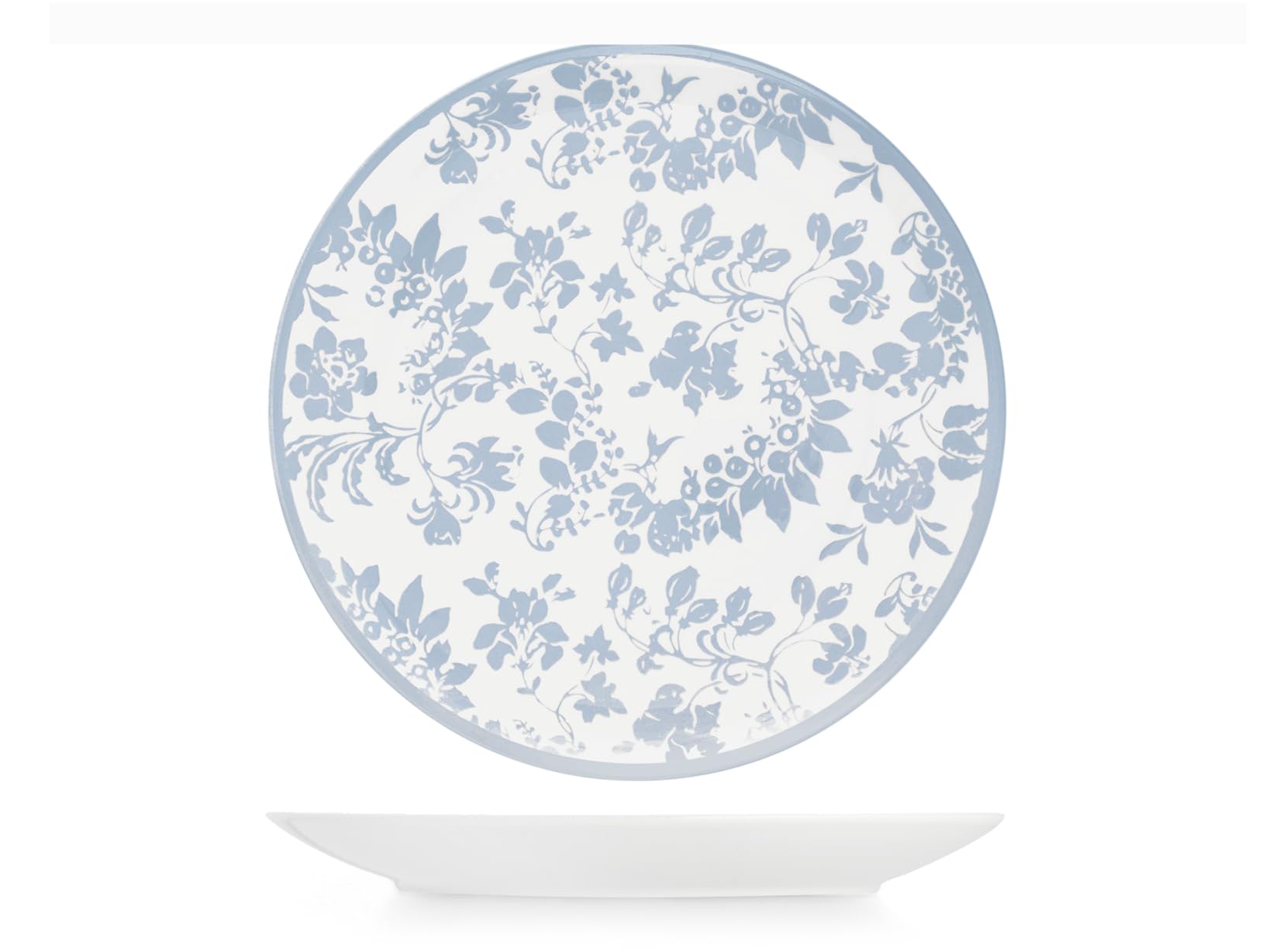 H&H Servizio Tavola Celestial 18 Pezzi in Porcellana - Piatti Piani, Fondi e Frutta con Decorazione Floreale Carta da Zucchero - Adatto Lavastoviglie e Microonde