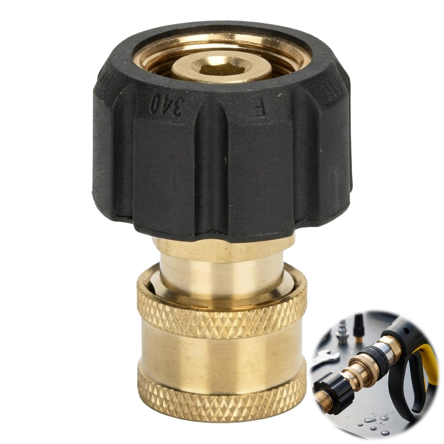 M22 Female to 1/4 Quick Connect Pressure Washer Adapter for Karcher Nilfisk,High Pressure Washer Gun to Hose Converter Tool,Quick Connect Hose Pipe Fittings for Garden Pressure Washer Hose Connector