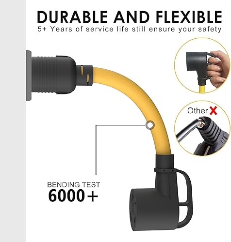 Miniatura 5 de Adaptador de bloqueo giratorio de 4 clavijas de 30 amperios, cable adaptador de generador a RV con asa, bloqueo giratorio L14-30P macho a TT-30R