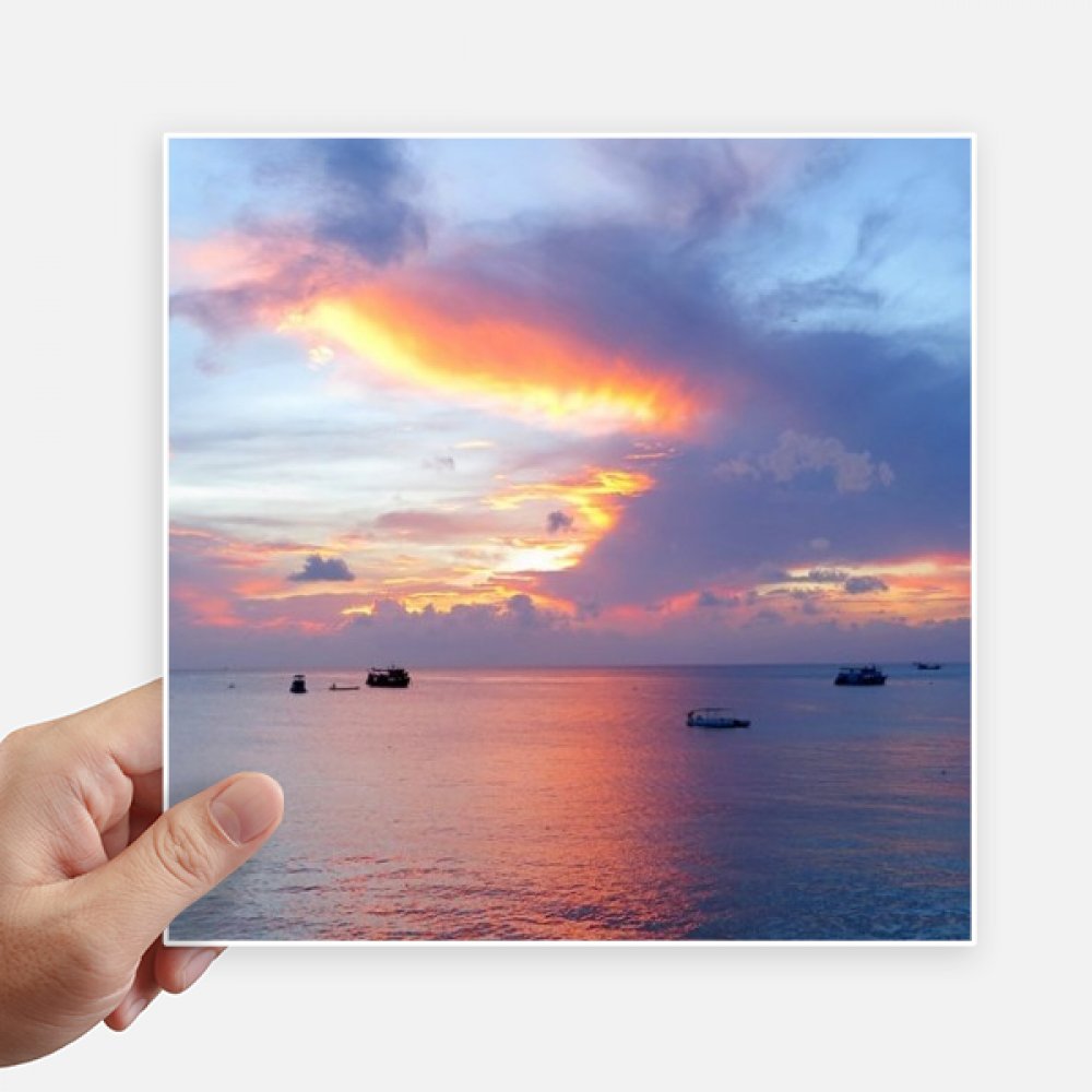 Autocollant carré 20 cm science et nature image océan pour valise et PC portable DIYthinker 4Pcs
