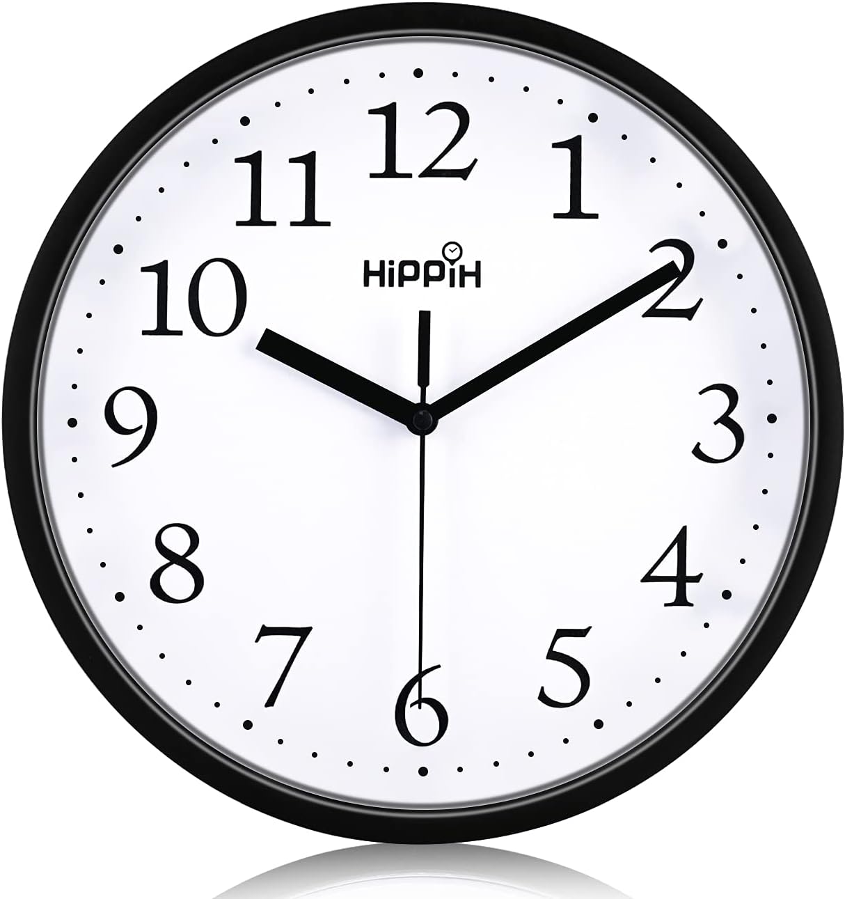 HIPPIH Wall Clock Silent Non Ticking Quality Quartz, 10 Inch Round Easy to Read for Home Office School Clock