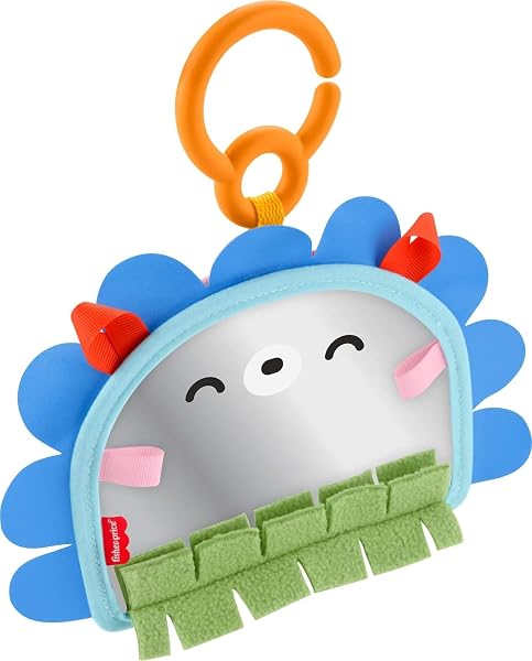 フィッシャープライス(fisher price) ハリネズミくん 見てさわってポータブルミラー 赤ちゃん・幼児のおもちゃ 知育 アクティビティ玩具 0ヵ月から ブルー JHB45 - 1