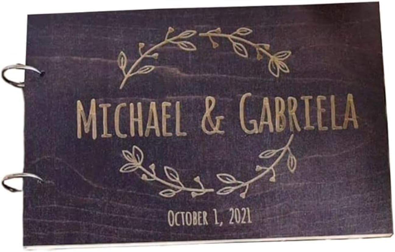 Romantic LOVE Personalized Customization Guest Book Commemorative Album Souvenir Wedding Anniversary Birthday -with 50 Sheets of Blank Cardstock Wedding Ornaments (Ribbon)