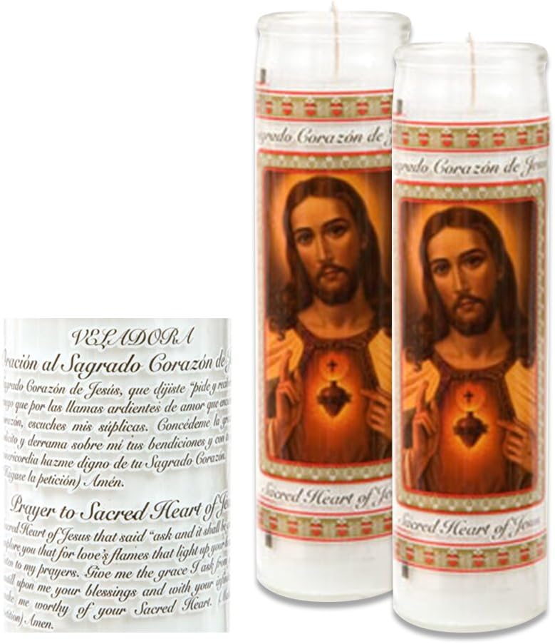 Catholic Prayer Candles Set Of 2 Religious Candles Real Wax