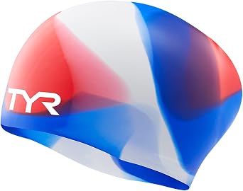 TYR Tie Dye Long Hair Silicone Swim Cap Youth