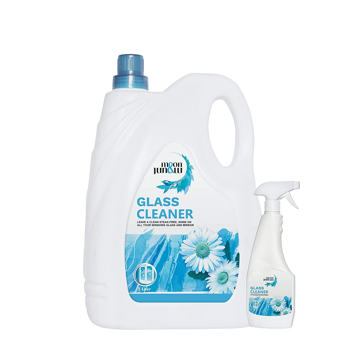 Moon & Mount Glass cleaner liquid, Surface cleaner liquid | Multi Surface Cleaner | Disinfectant Liquid | Non-Toxic, Skin Friendly, Lemon – 5 Liter with 500ml Spray Bottle (B0CR7PN74Y) Amazon Price History, Amazon Price Tracker