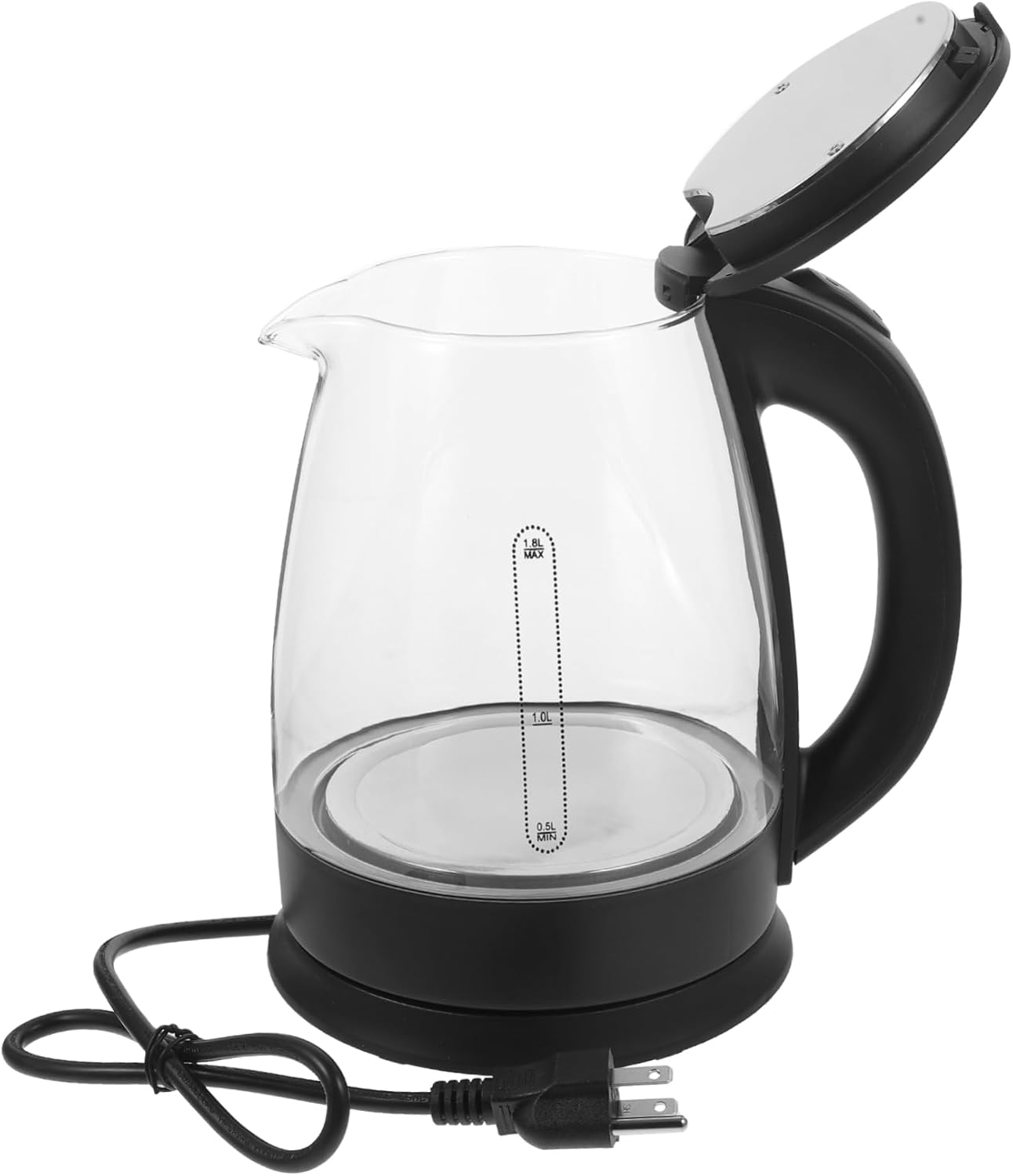Electric Water Kettle Large Capacity Fast Boil Hot Water Boiler with Auto Shut Off and Dry Burn Protection Practical Household Tea Kettle for Coffee and Tea US Plug Black