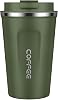 MOMSIV Coffee Cup, 380ml Vacuum Reusable Leakproof Double Wall Coffee Cup, Insulation Stainless Steel Eco-Friendly Travel Office Mug for Hot Coffee Tea and Cold Drinks Green