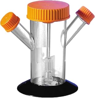 Corning 3152 Polystyrene 125mL Disposable Spinner Flask, with 70mm Orange Polypropylene Top Cap and 2 Angled Sidearms, Sterile (Case of 12)
