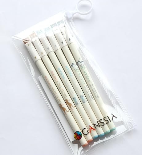 Miniatura 7 de GANSSIA Coloridos Cats Design - Bolígrafos de gel de 0015in paquete de 6 unidades