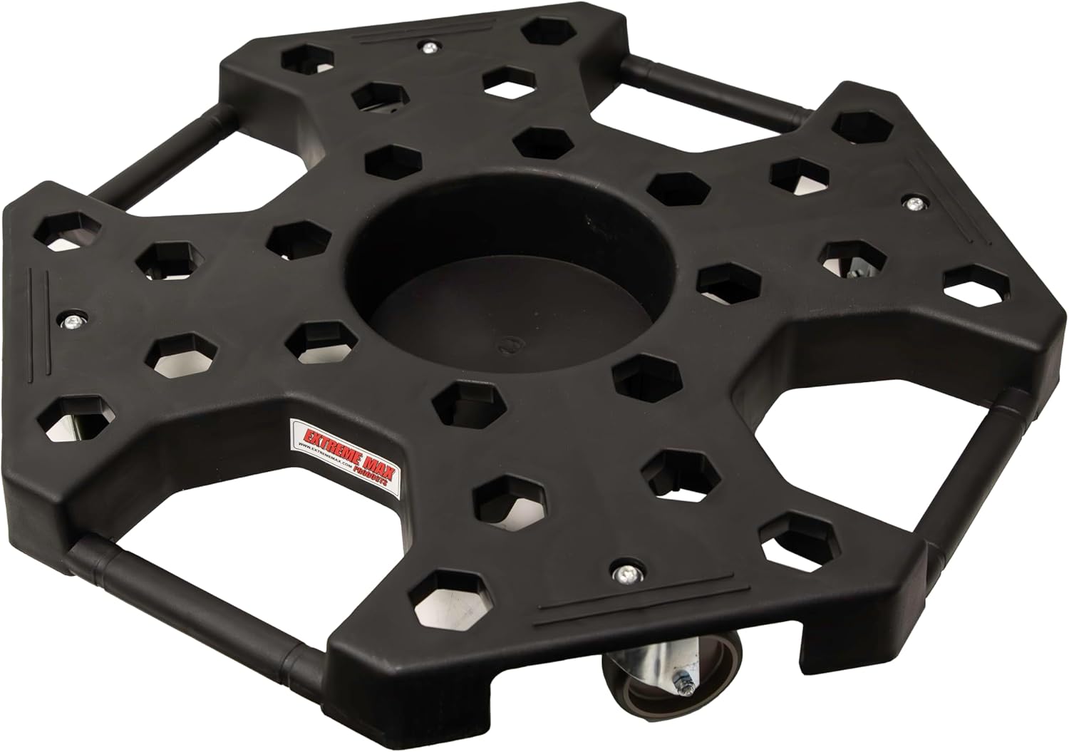 Extreme Max 5001.6815 Tire Dolly with Grip Handles – Heavy-Duty Tire and Wheel Transport Cart with Locking Casters and 360° Swivel, Holds 5 Mounted Wheels or 8 Tires up to 300 lbs.