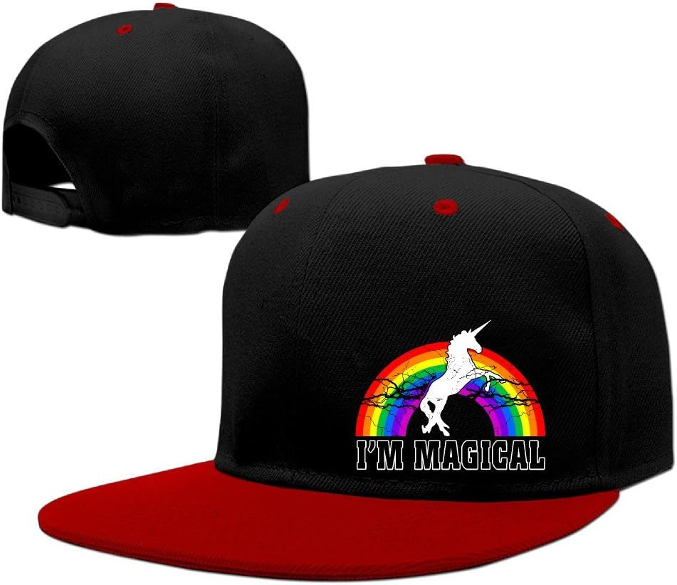 I'm Magical Unicorn Rainbow Snapback Hip-Hop Hat Flat Adjustable Cap