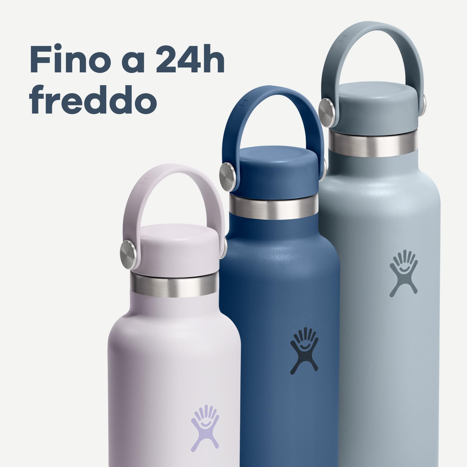 Hydro Flask – Standard Flex Cap 710 ml (24 oz) Bottle – Acciaio Inox, Ermetico, Compatibile con Portabicchieri – Isolato Freddo 24 Ore & Caldo 12 Ore – Black