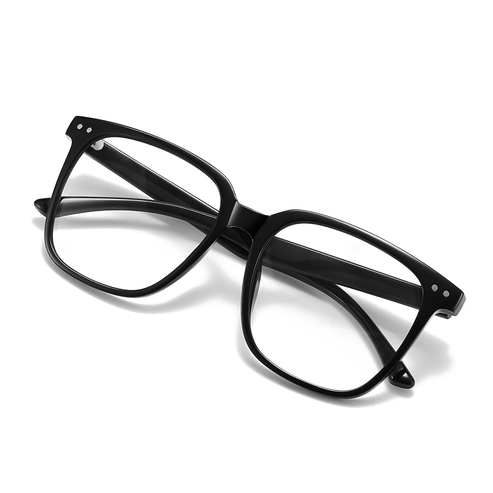 Blue Light Blocking Glasses for Women Men Anti Glare Reduce Eyeglasses Computer Oversized(Black)